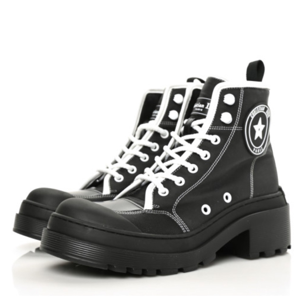 CHRISTIAN DIOR Technical Fabric D-Rise Low Boots 37.5 Black